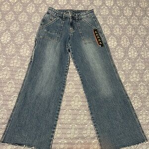 Stylish Blue Wide-Leg kids Jeans